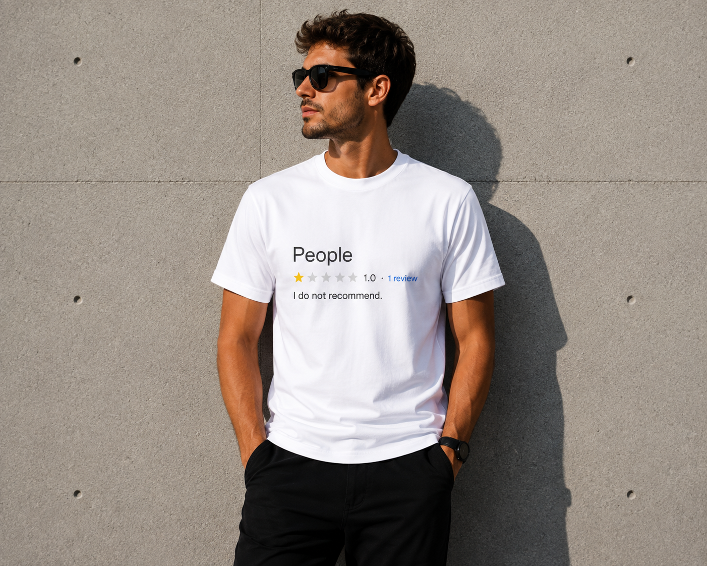 T-Shirt Branca Manga Curta Rating